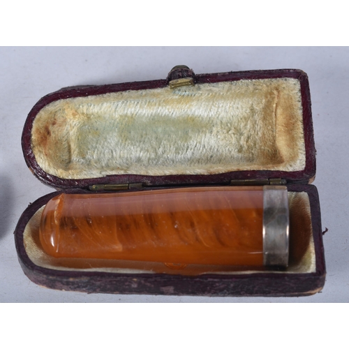 846 - A Selection of Silver Tobacania Items incl Cheroot Holder, Cigar Cutters, Vesta and Silver Collar Pi... 