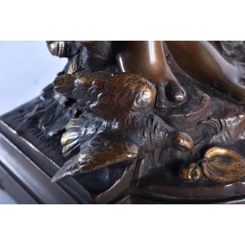 849 - Moreau (19th Century) French, Bronze, Female with doves. 50 cm high.