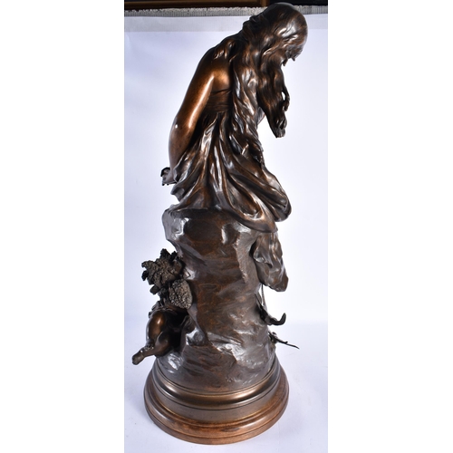 852 - Mathurin Moreau (1822-1912) Summer, Bronze, Susse Freres Foundry mark to reverse. 68 cm x 22 cm.