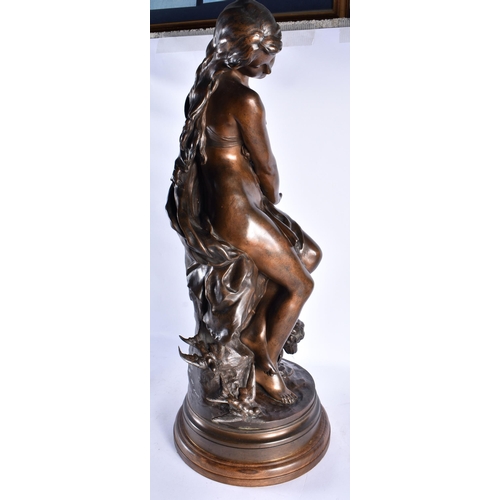 852 - Mathurin Moreau (1822-1912) Summer, Bronze, Susse Freres Foundry mark to reverse. 68 cm x 22 cm.