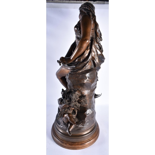 852 - Mathurin Moreau (1822-1912) Summer, Bronze, Susse Freres Foundry mark to reverse. 68 cm x 22 cm.