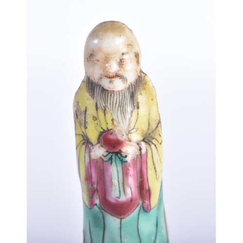 866 - A VERY UNUSUAL 19TH CENTURY CHINESE PARTIAL BISQUE PORCELAIN FIGURE OF AN IMMORTAL possibly used as ... 