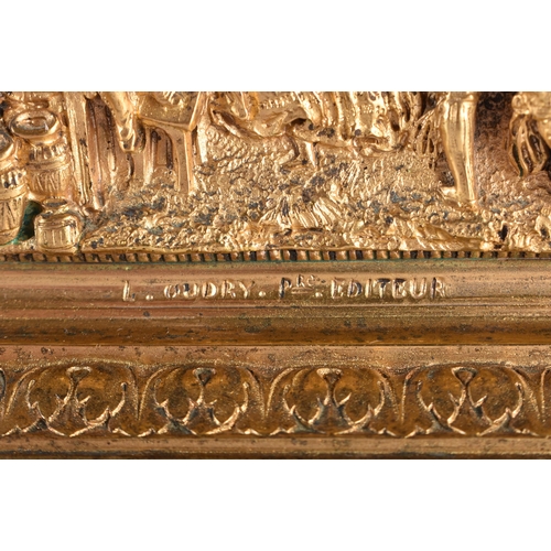 876 - A FINE AND UNUSUAL 19TH CENTURY FRENCH GILT BRONZE MUSICAL JEWELLERY CASKET by L Oudry, decorated wi... 