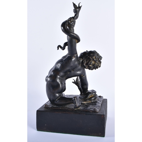 902 - A FINE RENAISSANCE STYLE BRONZE OF THE INFANT HERCULES modelled strangeling a serpent, a model known... 