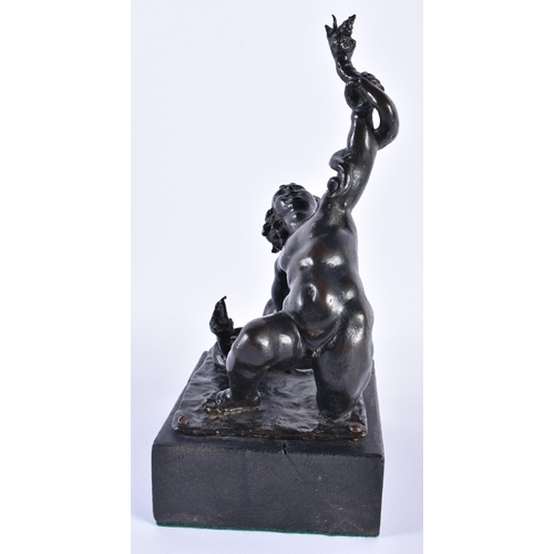 902 - A FINE RENAISSANCE STYLE BRONZE OF THE INFANT HERCULES modelled strangeling a serpent, a model known... 