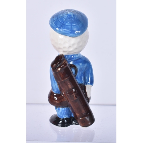 914 - AN UNUSUAL CARLTON WARE GOLFING MASCOT. 9.5 cm high.