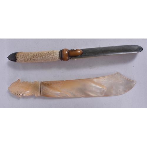 924 - TWO ANTIQUE LETTER OPENERS. 19 cm long. (2)