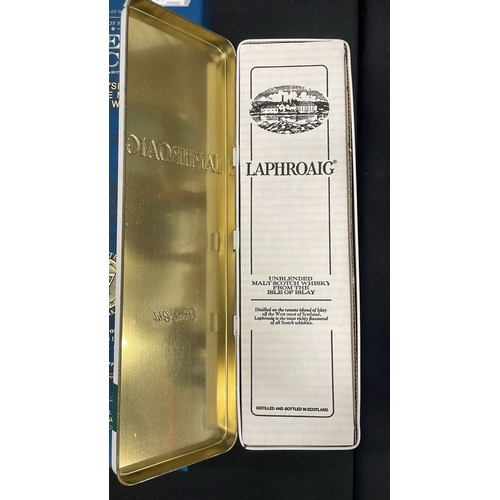 335 - 80S VINTAGE LAPHROAIG UNBLENDED 10 YEAR OLD SINGLE MALT original box and tin.