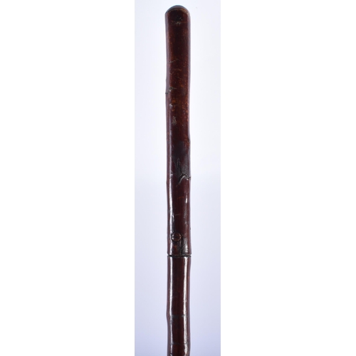 110 - AN ANTIQUE BAMBOO CASED SWORD STICK. 88 cm long.   BUYERS ARE ADVISED TO CONFIRM SHIPPING ARRANGEMEN... 