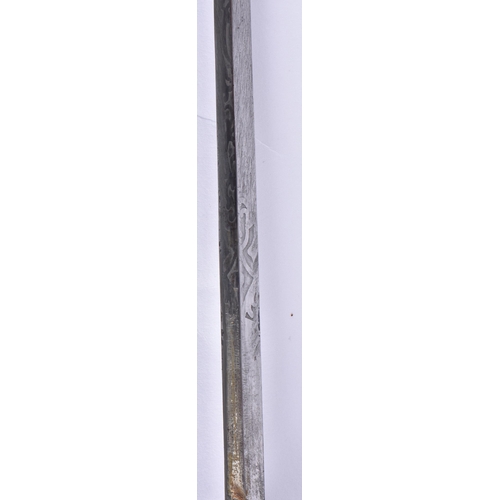 110 - AN ANTIQUE BAMBOO CASED SWORD STICK. 88 cm long.   BUYERS ARE ADVISED TO CONFIRM SHIPPING ARRANGEMEN... 