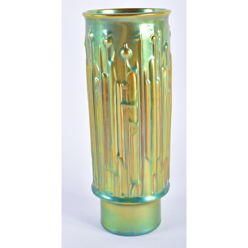13 - AN UNUSUAL HUNGARIAN ZSOLNAY PECS VASE. 20 cm high.
