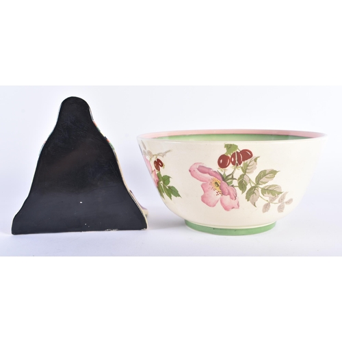 22 - AN ART DECO CERAMIC MIDDLE EASTERN STYLE ASH TRAY together with a Clarice Cliff bowl. Largest 18 cm ... 