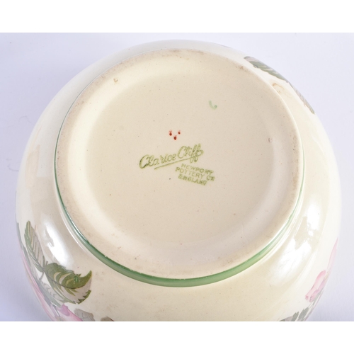 22 - AN ART DECO CERAMIC MIDDLE EASTERN STYLE ASH TRAY together with a Clarice Cliff bowl. Largest 18 cm ... 