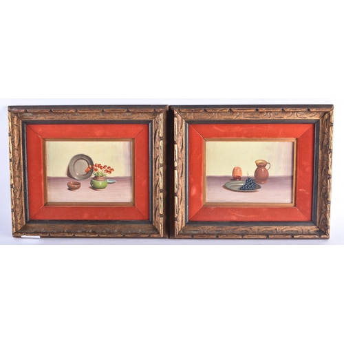 27 - A PAIR OF STILL LIFE OIL PAINTINGS. 30 cm x 24 cm.