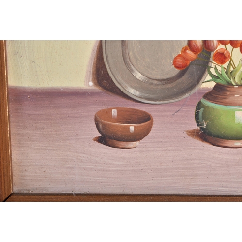 27 - A PAIR OF STILL LIFE OIL PAINTINGS. 30 cm x 24 cm.