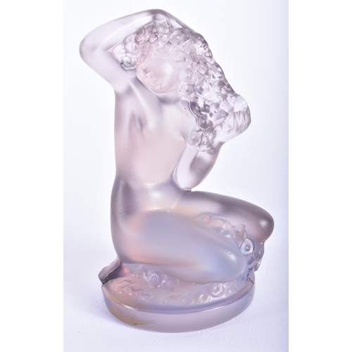 36 - A FRENCH LALIQUE GLASS NYMPH. 8.5 cm high.