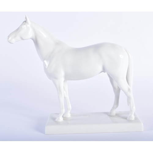 4 - A MEISSEN PORCELAIN FIGURE OF A HORSE. 18 cm wide.