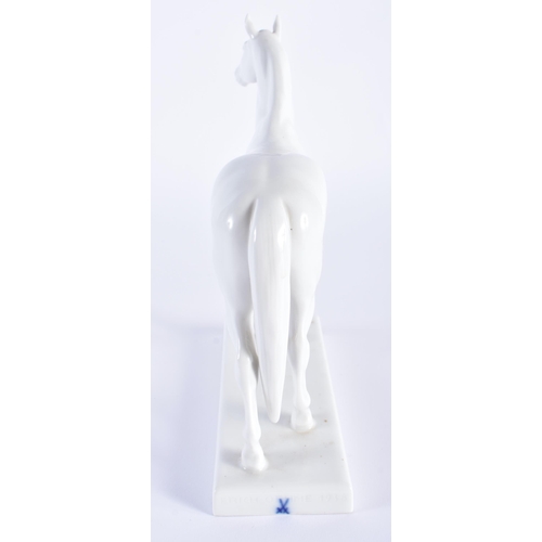 4 - A MEISSEN PORCELAIN FIGURE OF A HORSE. 18 cm wide.