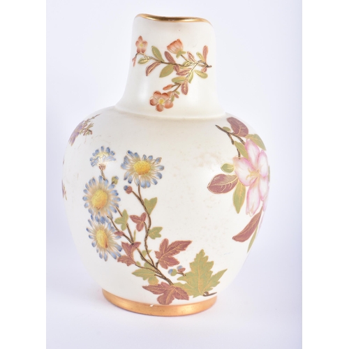 547 - AN ANTIQUE ROYAL WORCESTER BLUSH IVORY JUG. 19 cm high.