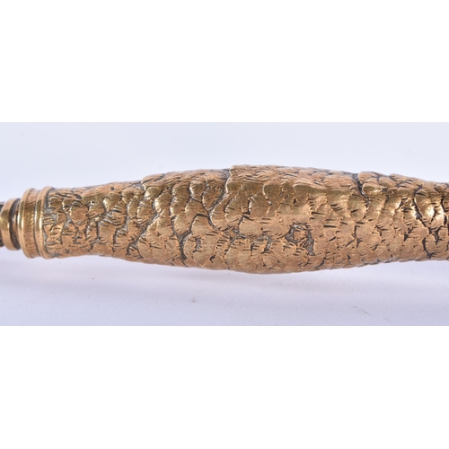 57 - A RARE VICTORIAN BRONZE PEACOCK SEAL AND LETTER OPENER of naturalistic form. 35 cm high.