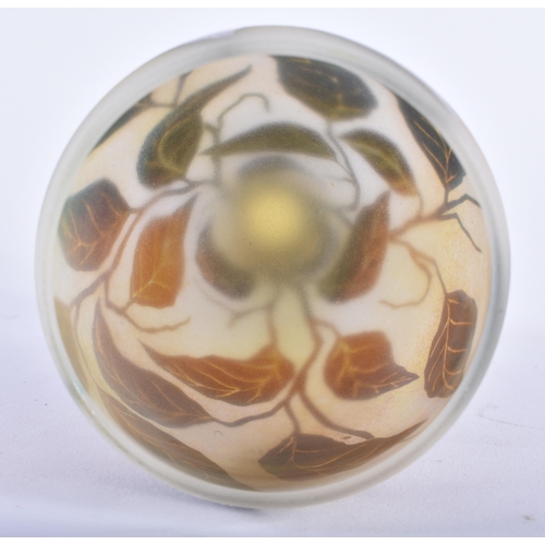 590 - A STYLISH ACID ETCHED CAMEO TYPE GLASS VASE by Miroslaw Stankiewicz. 18.5 cm high.