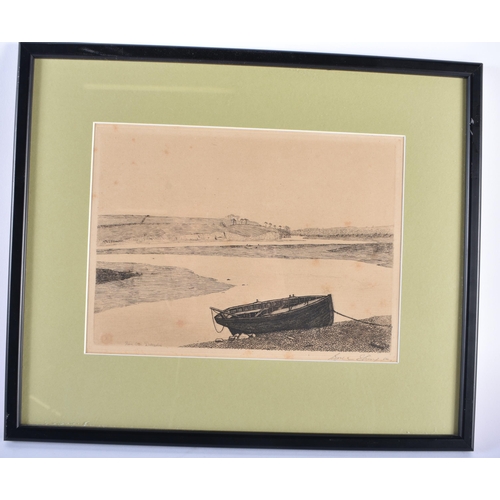 595 - River Otter Devonshire etching by Sydney Sharpe 1878. Image size  24cm x 18cm. Framed size  38cm x... 