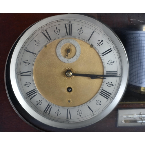 614 - A FINE ANTIQUE NEGRETTI & ZAMBRA WEATHER STATION C1874 with twin silvered dials, central barograph a... 