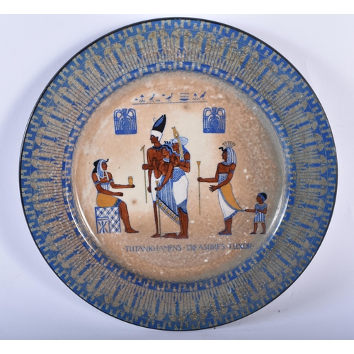 66 - AN UNUSUAL ROYAL DOULTON TITANIUM WARE EGYPTIAN PLATE. 25 cm wide.