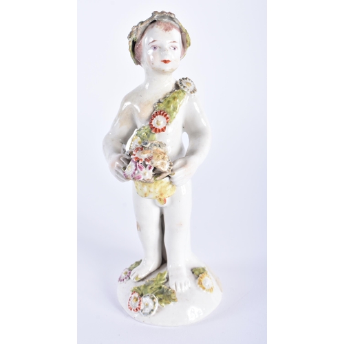 7 - AN 18TH CENTURY ENGLISH PORCELAIN FIGURE OF A MALE together with a pair of C1820 imari plates. Large... 