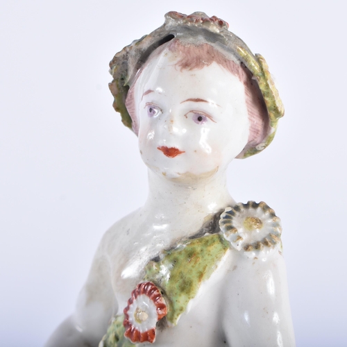 7 - AN 18TH CENTURY ENGLISH PORCELAIN FIGURE OF A MALE together with a pair of C1820 imari plates. Large... 