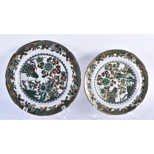 791 - FOUR SPODE COPELAND DANIELL LONDON PLATES together with six Spode royal jade plates, a royal jade bo... 