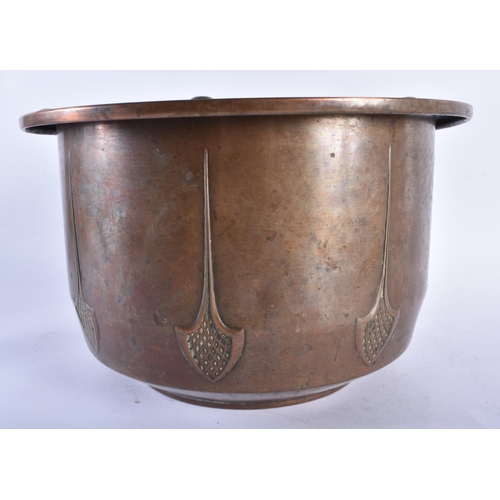 794 - AN ART NOUVEAU J S & S COPPER PLANTER. 30 cm x 18 cm.