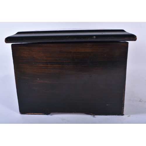 802 - A 19TH CENTURY SWISS FOUR AIR MUSICAL BOX. 34 cm x 16 cm.