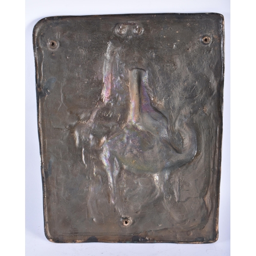 806 - A HEAVY EUROPEAN BRONZE THREE WISE MEN PLAQUE. 36 cm x 26 cm.