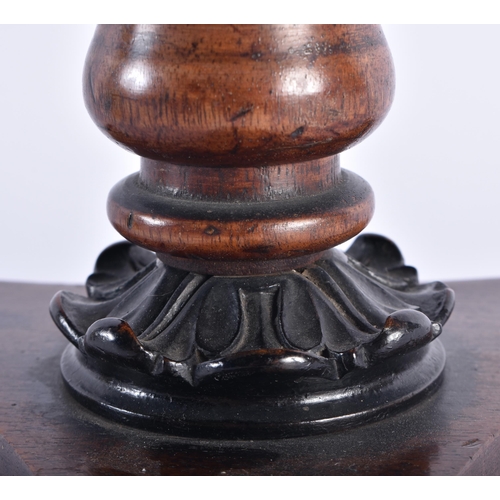 9 - AN ANTIQUE MAHOGANY APPRENTICE MADE MAHOGANY TABLE together with a Bronze bell form door stop. Large... 