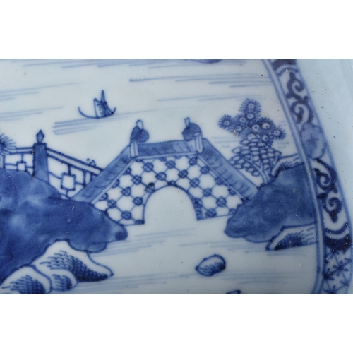 2021 - A LARGE 18TH CENTURY CHINESE BLUE AND WHITE PORCELAIN DISH Qianlong, together with a Qianlong bowl. ... 