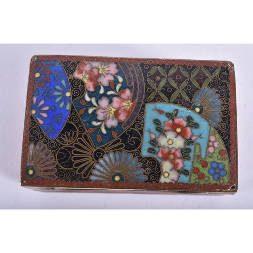 2173 - TWO 19TH CENTURY ORIENTAL CLOISONNE ENAMEL MATCHBOX CASES. (2)