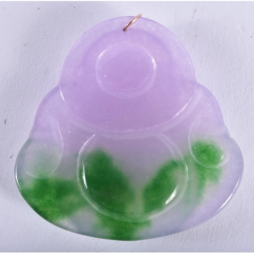 2214 - A CHINESE GOLD MOUNTED LAVENDER JADEITE PENDANT 20th Century. 23.4 grams. 5 cm x 4.75 cm.