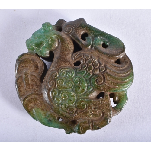 2215 - TWO CHINESE JADE ROUNDELS 20th Century. 100.5 grams. 5.25 cm wide. (2)