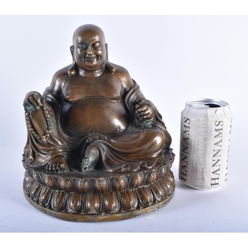 2337 - A LARGE CHINESE BRONZE FIGURE OF A BUDDHA 20th Century. 25 cm x 18 cm.