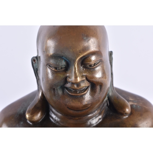 2337 - A LARGE CHINESE BRONZE FIGURE OF A BUDDHA 20th Century. 25 cm x 18 cm.