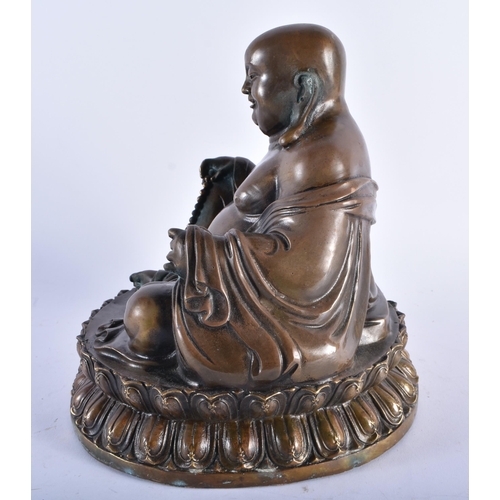 2337 - A LARGE CHINESE BRONZE FIGURE OF A BUDDHA 20th Century. 25 cm x 18 cm.