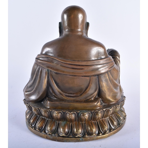 2337 - A LARGE CHINESE BRONZE FIGURE OF A BUDDHA 20th Century. 25 cm x 18 cm.