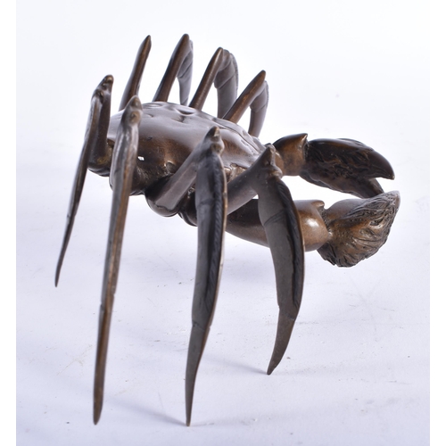 2446 - A LARGE JAPANESE BRONZE CRAB OKIMONO. 721 grams. 24.5 cm x 11 cm.