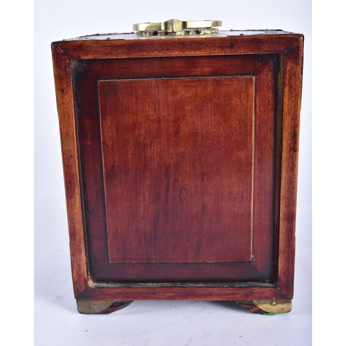 2449 - A CHINESE REPUBLICAN PERIOD JADE INSET CABINET. 19 cm x 14 cm.