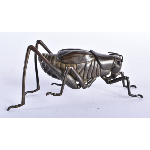 2450 - A JAPANESE BRONZE GRASSHOPPER OKIMONO. 16 cm wide.