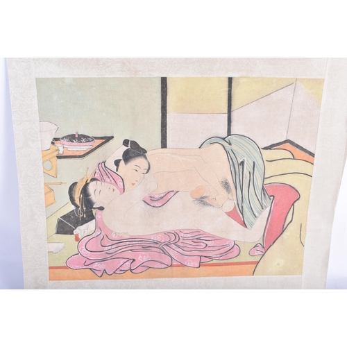 2503 - Japanese School (19th Century) 6 x Watercolours, Erotic scenes. 38 cm x 30 cm. (6)