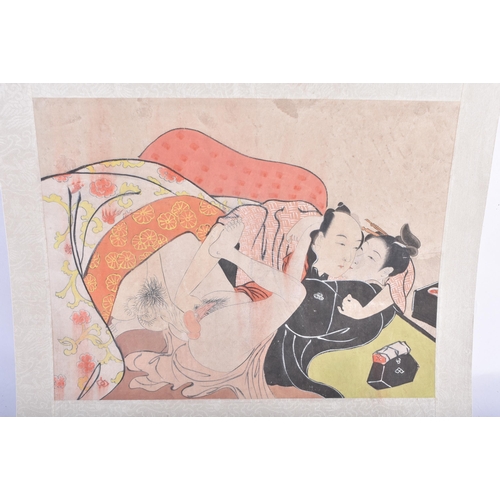 2503 - Japanese School (19th Century) 6 x Watercolours, Erotic scenes. 38 cm x 30 cm. (6)