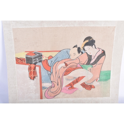 2503 - Japanese School (19th Century) 6 x Watercolours, Erotic scenes. 38 cm x 30 cm. (6)