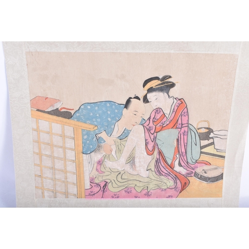 2503 - Japanese School (19th Century) 6 x Watercolours, Erotic scenes. 38 cm x 30 cm. (6)